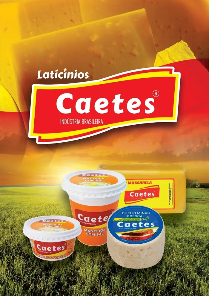 Capa do catálogo de produtos Laticínios Caetés