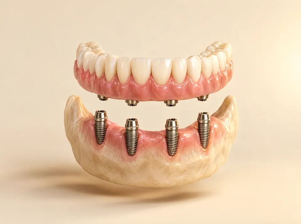 Prótese protocolo fixa sobre quatro implantes