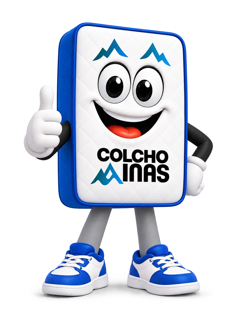 O mascote da Colchominas fazendo joinha