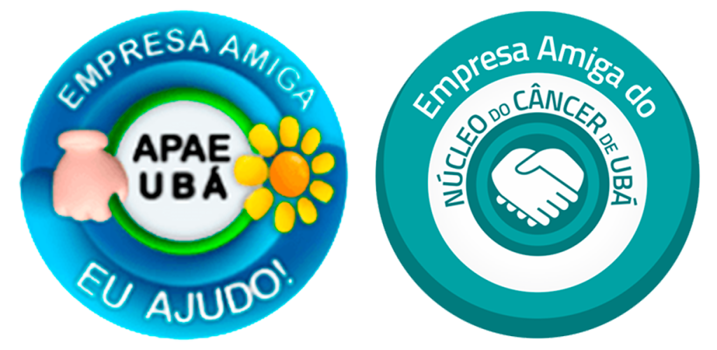 Selos Empresa Amiga da APAE Ubá e do Núcleo do Câncer de Ubá