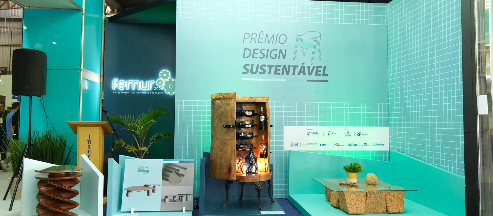 Estande do Prêmio Design Sustentável na FEMUR 2026