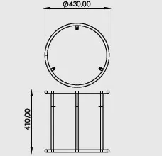 Desenho técnico — Base Puff