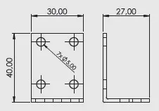 Desenho técnico — Cantoneira 7 furos