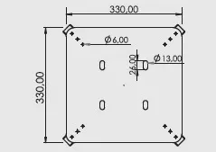 Desenho técnico — Chapa 330×330