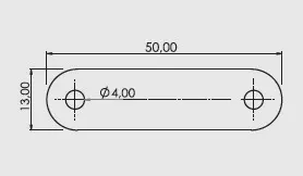 Desenho técnico — Chapa União 2 furos