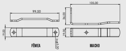 Desenho técnico — Encaixe L