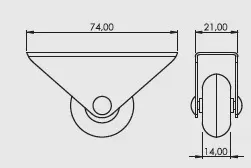 Desenho técnico — Rodízio de Silicone Ferrari