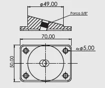 Desenho técnico — Suporte Baixo de Plástico