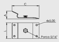 Desenho técnico — Suporte baixo/intermediário/alto