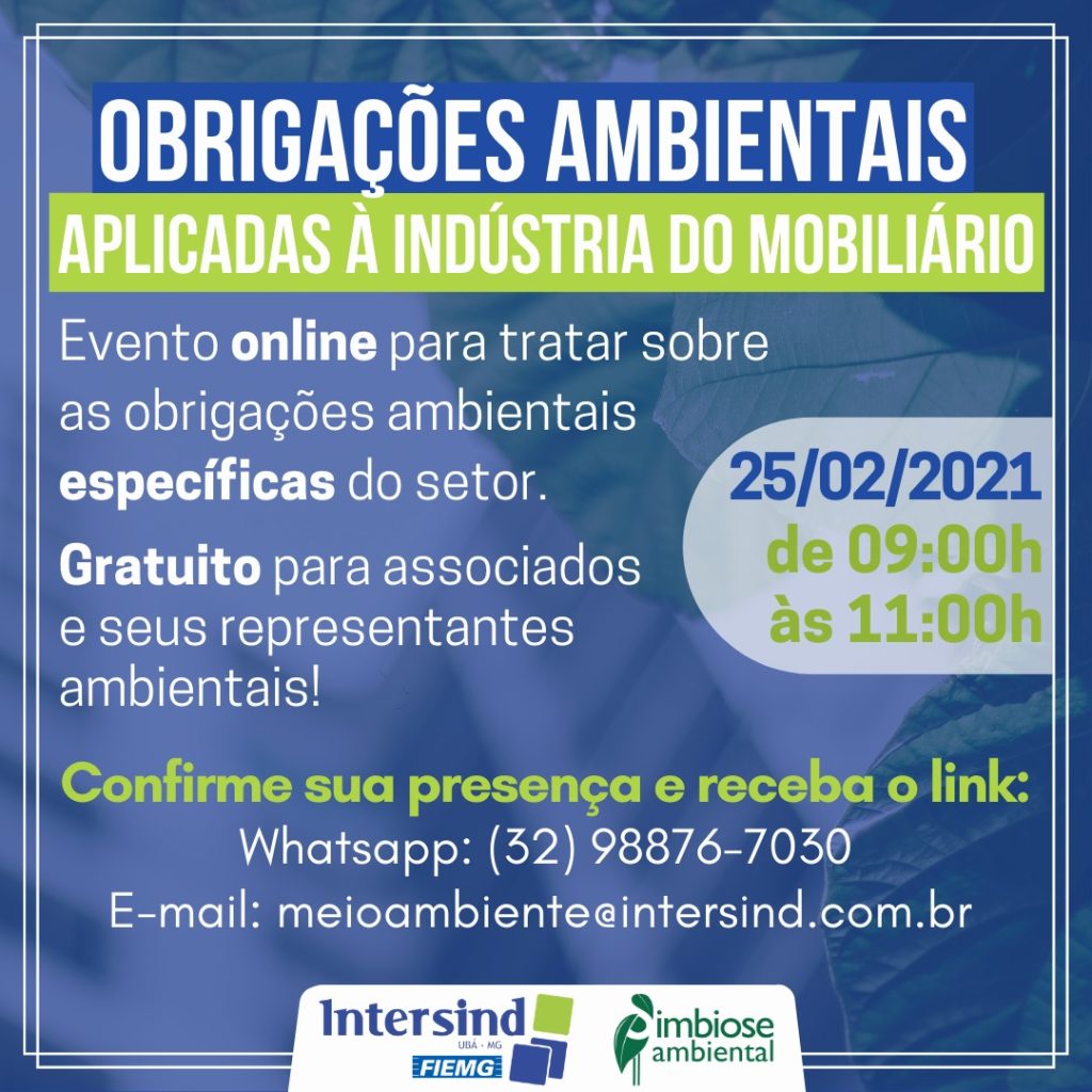 Intersind apresenta principais obrigações ambientais para o Polo Moveleiro de Ubá