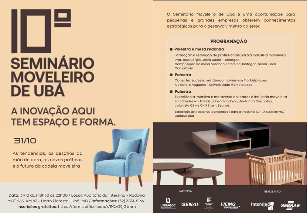 Sebrae Ubá: 10° SEMINÁRIO MOVELEIRO DE UBÁ – 31.10.2022