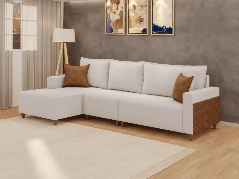 Estofado living com chaise 3081 — Lufer Estofados