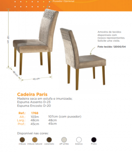 Cadeira Pariz Catálogo