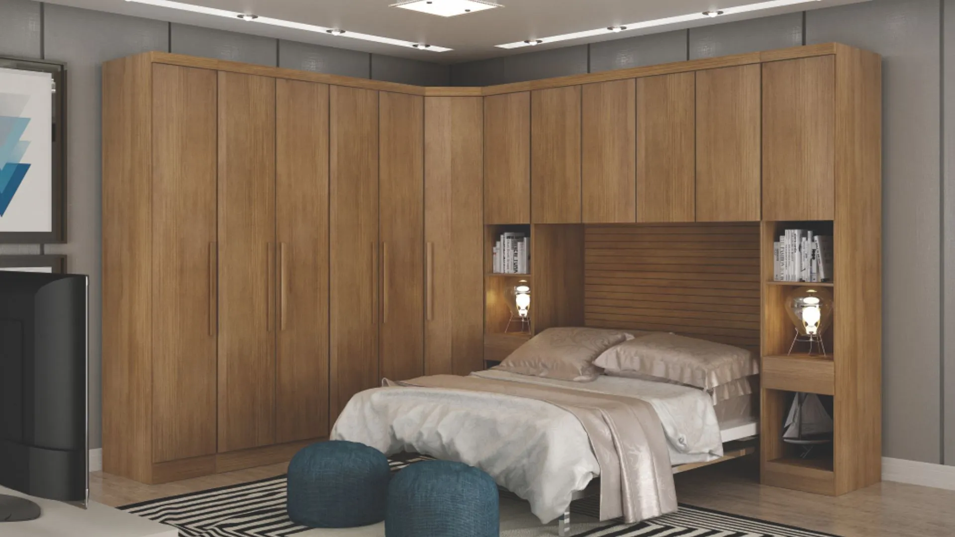 Modulado Novo Horizonte em Cumaru com aéreo sobre a cama