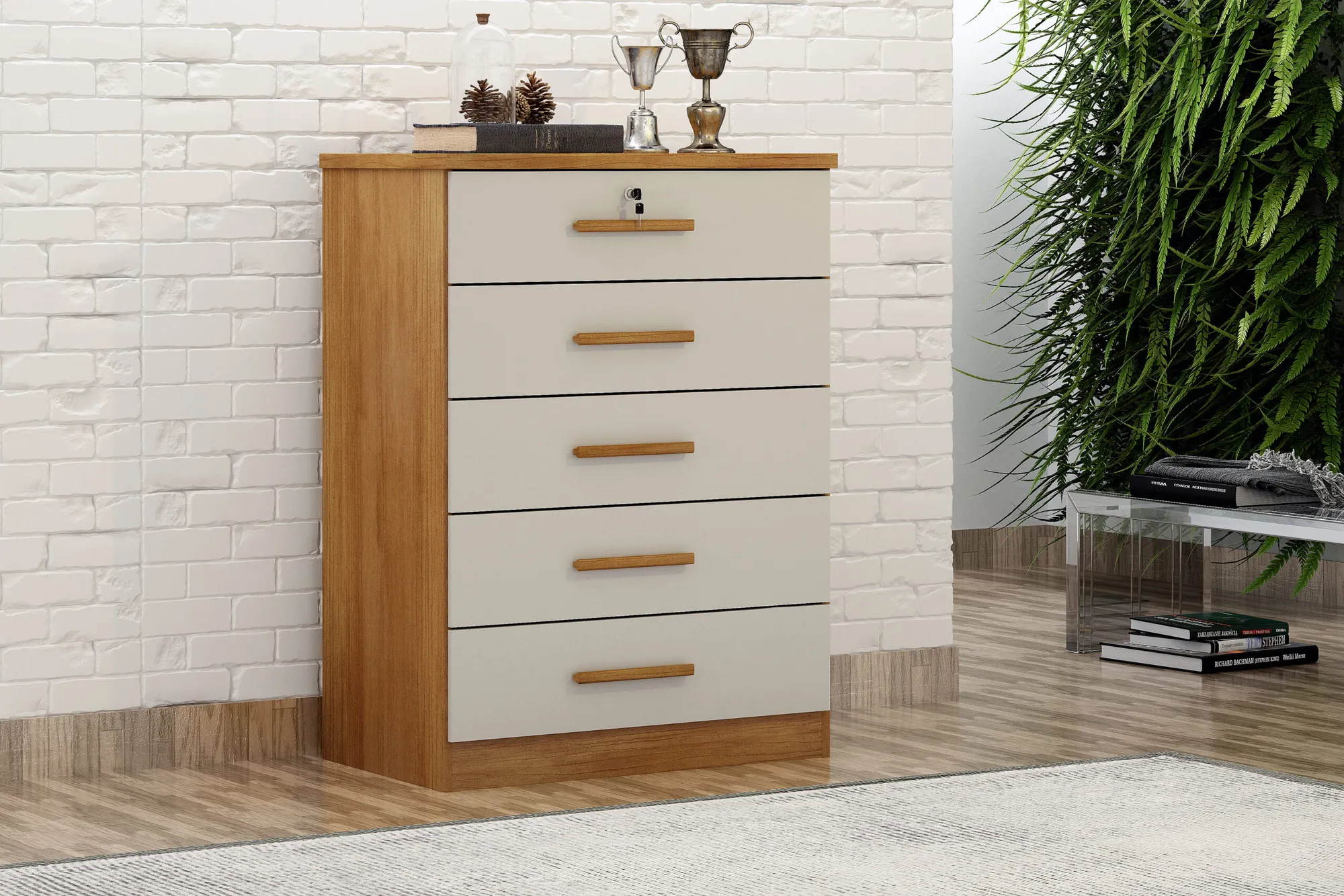 Cômoda Áustria 5 gavetas — Móveis Novo Horizonte