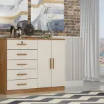 Cômoda Space 5 gavetas e 2 portas — Móveis Novo Horizonte