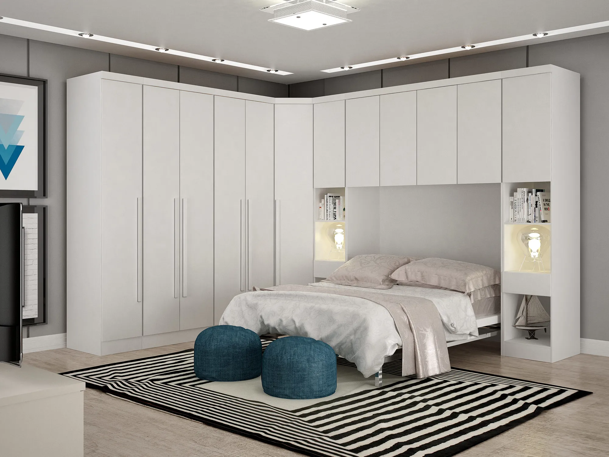 Modulado Casal 1670 · 7 módulos em Neve — Móveis Novo Horizonte