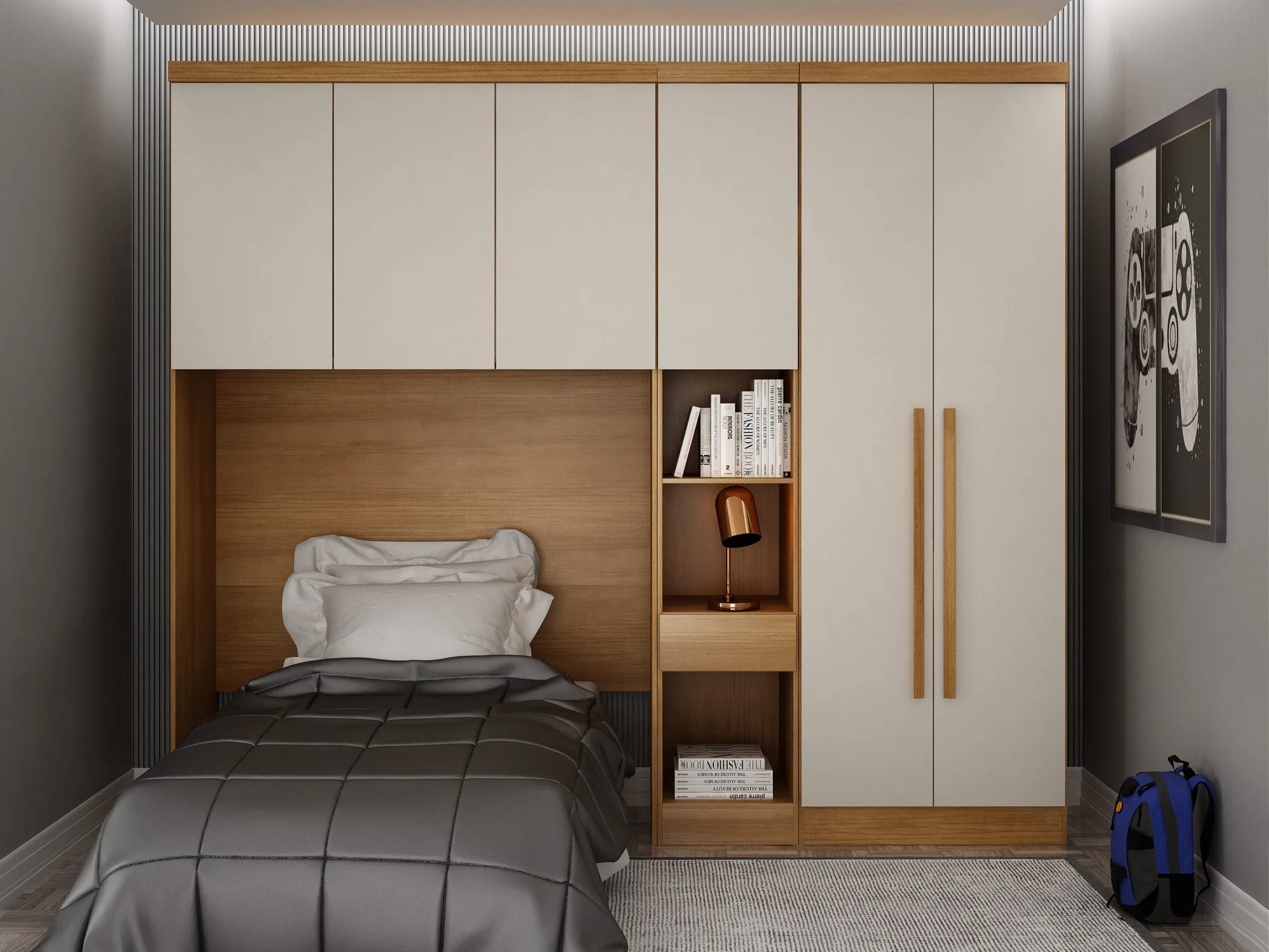 Modulado Juvenil em Cumaru Fendi — Móveis Novo Horizonte