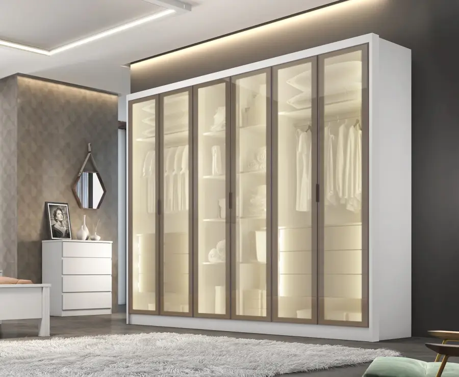 Roupeiro Rizon Glass — Móveis Novo Horizonte
