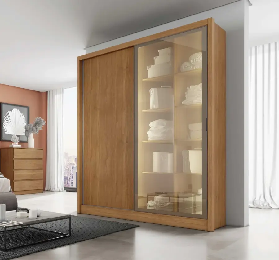 Roupeiro Virtus Glass — Móveis Novo Horizonte