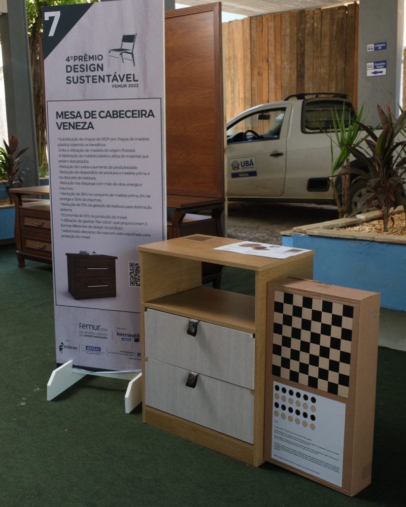 Móvel finalista exposto na 4ª edição do Prêmio Design Sustentável, em 2022.
