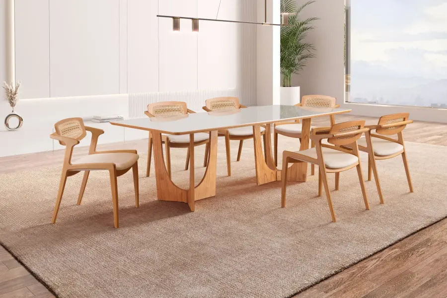 Mesa Trento com Vidro — Rafana Móveis