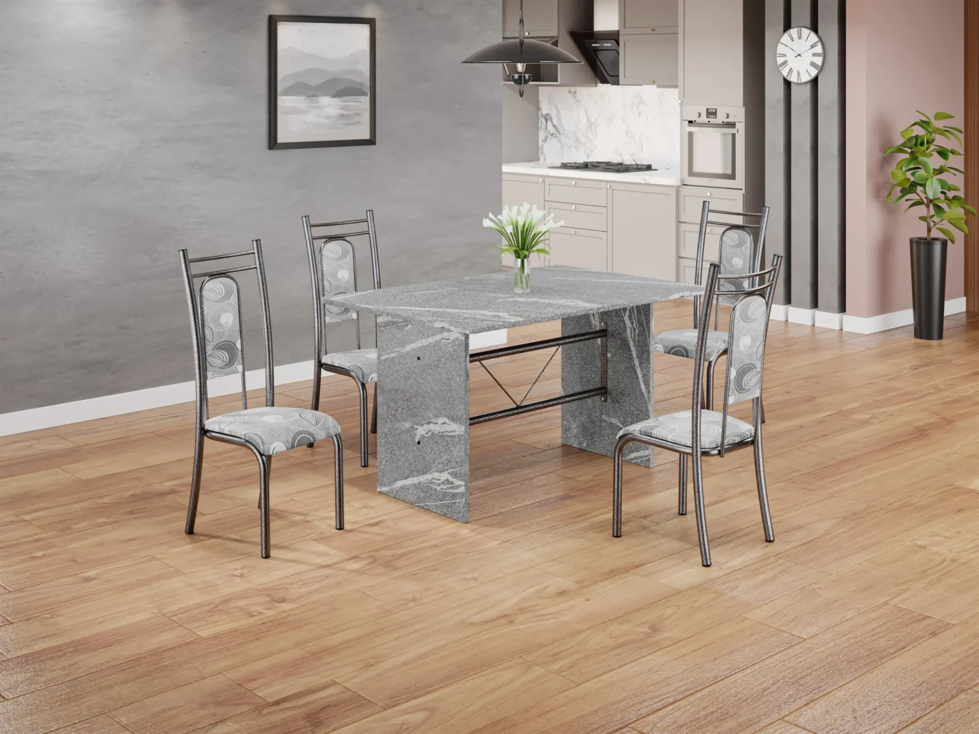 Conjunto Paris com Base Granito Topázio — Móveis Teixeira