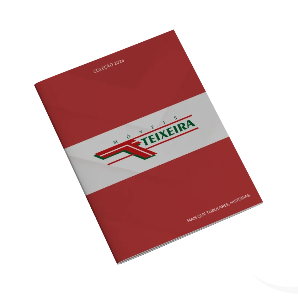 Capa do catálogo 2026 da Móveis Teixeira